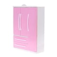 thumbnail image 1 of Three-door Pink Modern Wardrobe For Dolls Furniture Clothes Accessories Toys, 1 of 3