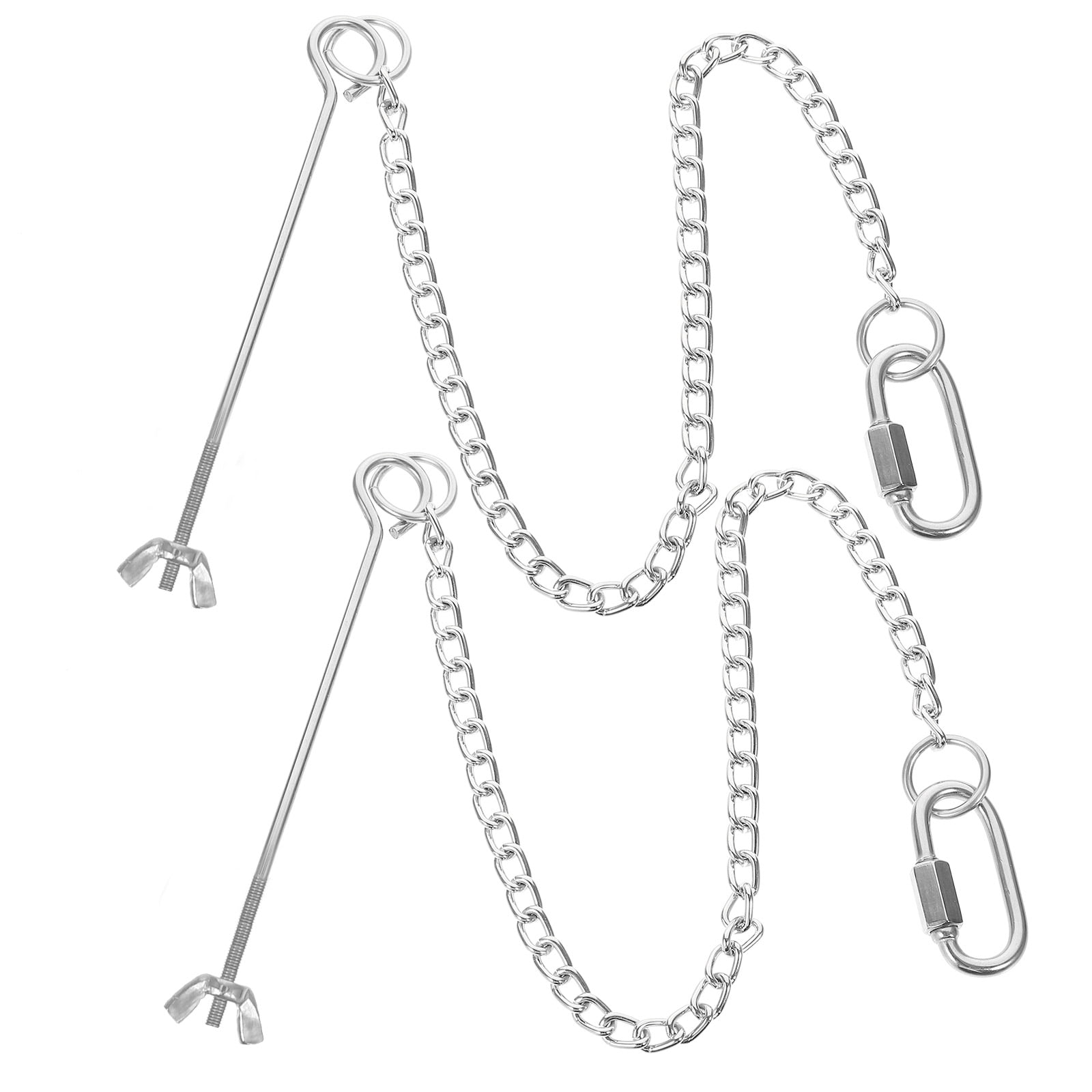 TABLZONE 2Pcs Stainless Steel Hanging Bird Feeder Forks Plated Silver for Parrot Finch Canaries Cage