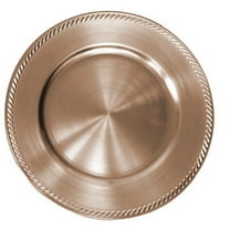 Gilbin 13 inch-Rose Gold Charger Plates, Round Plastic Reef Charger Plates, Holiday Charger Plate Wedding Holiday & Party Table Décor Set of 4