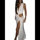 thumbnail image 3 of Vestido de Mujer , Ajustado, Irregular, con Aberturas Laterales, Escote en V Profundo y Aberturas en el Bajo. XXXL, 3 of 8