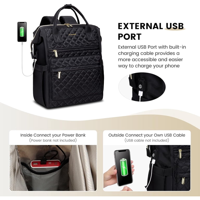 Laptop Backpack Purse for Women Waterproof Teacher Nurse Bag  display picture 2