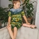 thumbnail image 4 of Fotbe Mountain Daisy Meadow Pijama Estampada de 2 Piezas para Niños – Ropa de Dormir de Manga Corta Cómoda para Niños y Niñas, Camiseta y Shorts de Algodón-Small, 4 of 6