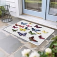 thumbnail image 2 of Butterfly Print Doormat Outdoor Entrance 18"x30", Modern Colorful Animals Absorb Moisture Dirt Door Mats, Non-Slip Rubber Backing Floor Mats Indoor, Low-Profile Front Door Rugs, 2 of 9