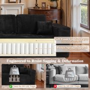 Ovios 106 Cloud Sofa Couch No Assembly Boneless Deep Seat Sofa for Living Room, Black(Plush Corduroy)
