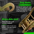 thumbnail image 3 of Heavy Duty Car Tie Down Kit - ;x; with lb Working Load - Adjustable Straps with Snap Hooks (Yellow), 3 of 6