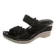 thumbnail image 2 of Zapatillas de cuña para mujer de fondo plano con tacón alto y flores informales retro de verano Wmkox8yii ytu7897, 2 of 9
