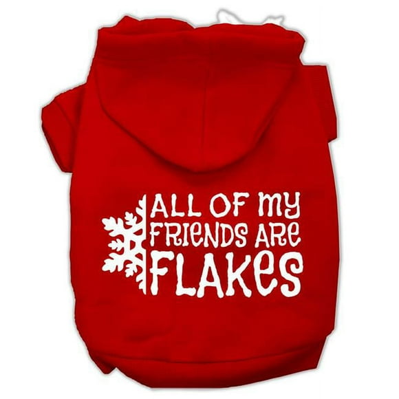 All My Friends Are Flakes Screen Print Pet Hoodies Red Size Xxxl(20)