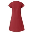 thumbnail image 4 of Robes d'Été Femmes Style Estival Col en V Imprimé Coton et Lin Décontracté Grande Taille Robe pour Dames, 4 of 5