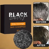 SDJMa Bamboo Charcoal & Herbal Shampoo Soap - Darkens Gray Hair Naturally, Promotes Shine & Strength, Plant-Based Formula, No Harsh Chemicals
