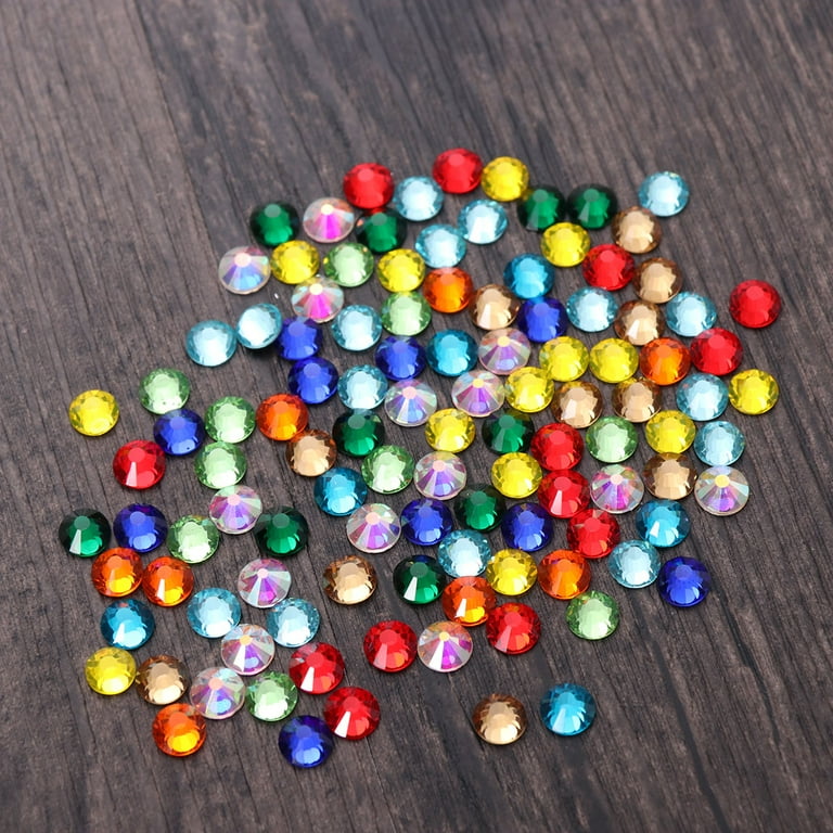 288pcs Half Artificial Crystal Glass Beads Flat Back Crystals for Craft DIY Gift Making SS30 6.4 6.6mm Assorted Color