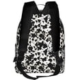 thumbnail image 3 of Lsque Cow Skin 1 Pattern Backpack – School Travel Canvas Daypack with Ergonomic Padded Straps, Multiple Compartments & Leather Handle, 3 of 5