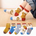 thumbnail image 2 of NOLDARES Toddler Mid Calf Cotton Socks, Reinforced Heel Toe Durable for Boys Girls Daily Rough Play, School & Sports 5-Pairs, 2 of 5