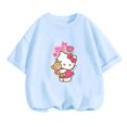 thumbnail image 3 of Camiseta de Anime Hello Kitty, conjuntos de camisetas para niños, moda para mujeres, ropa de manga corta para bebés, camisetas casuales de verano para miércoles, 3 of 5