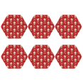 thumbnail image 2 of Disketp cute Christmas Moose Funny Coasters,6 Pcs Leather Coasters with Holder, Perfect Housewarming Hostess Gifts,Protect Furniture from Water Marks Scratch and Damage,Hexagon, 2 of 7