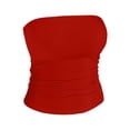 thumbnail image 5 of HOSIA Women's Strapless Bandeau Tube Top Casual Summer Slim Fit Sleeveless Basic Tank Camisole Stretchy Strapless Tube Tops Trendy Slimming Bandeau Camisole Going Out Workout Layering Red Xl, 5 of 6