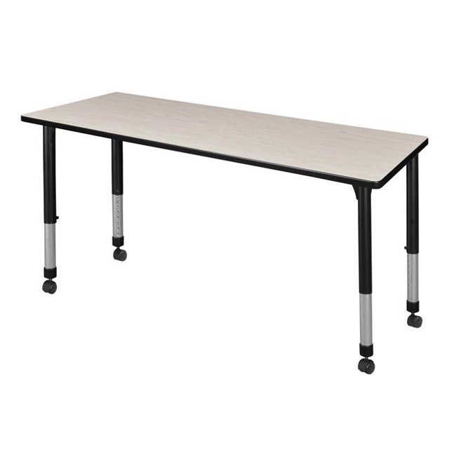 Regency MT6624PLAPCBK Table de Classe Mobile Réglable en Hauteur 66 x 24 Po, Érable