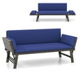 thumbnail image 2 of Costway Outdoor Convertible Sofa Daybed with Adjustable Armrests Removable Cushions Navy, 2 of 10