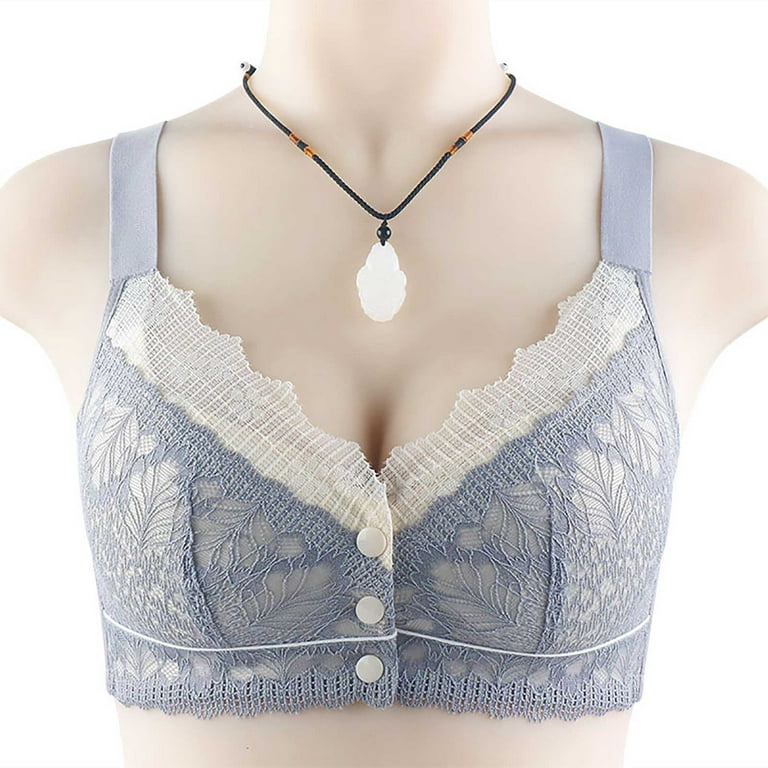 QUYUON Satin Bralette 3PCWomen's Embroidered Glossy Comfortable Breathable  Bra Underwear No Underwire Comfortable Balconette Bra Dark Blue S 
