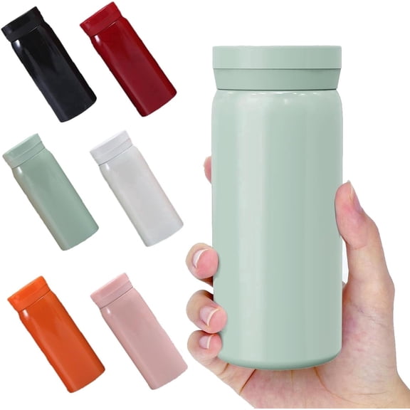 Mini Water Bottle, 7oz (200ml) Small Vacuum Insulated Water Bottle for Hot&Cold Drinks, Tea, Water, Stainless Steel Bottle Small Flask - 100% Leakproof Perfect for School, Travel (Green)