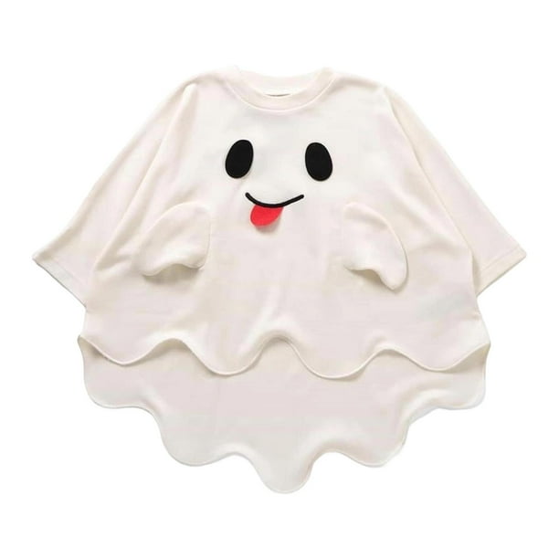 Camisa de Halloween para niños, ropa superior de dibujos animados, creativa, cómoda, linda y flexible. Blanco 110cm