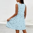 thumbnail image 6 of Fashion Min Dresses for Womens 2026 Plus Size Summer Printed V Neck Sleeveless Loose Ruched Knee-Length Dress, 6 of 8