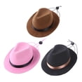 thumbnail image 7 of Pet Dog Cowboy Hat with Adjustable Chin Strap, Creative Jazz Fedora Cap Headwear for Puppies Small Medium Dogs and Cats, Funny Costume Birthday Party Cosplay Photo Shoots Apparel, 7 of 7