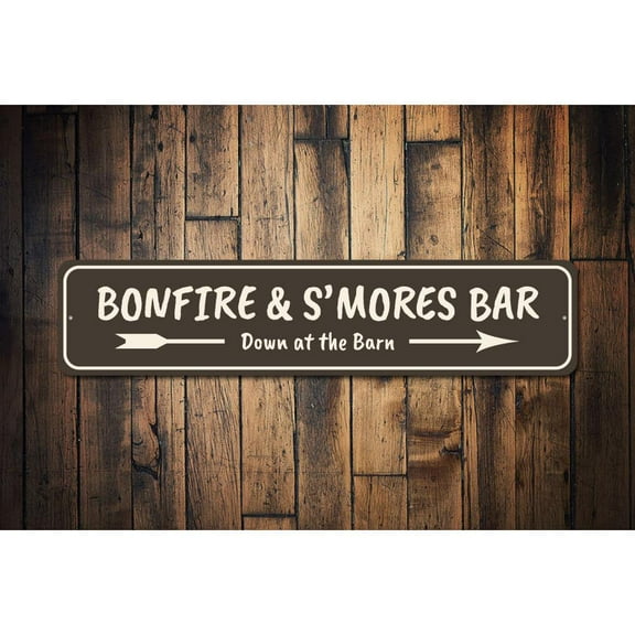 Bonfire Novelty Sign, Metal Wall Decor - 4x18 inches
