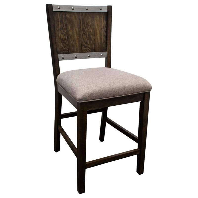 Best Master Engineered Wood Counter Height Chair in Dark Oak (Set of 2
