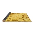 thumbnail image 2 of Ahgly Company Indoor Round Abstract Yellow Modern Area Rugs, 7' Round, 2 of 4
