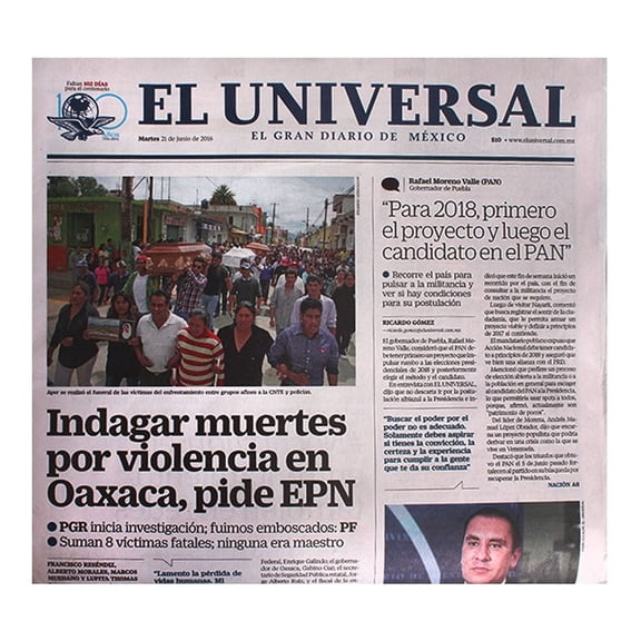 Periódico El Universal martes pza