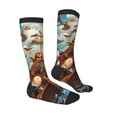 thumbnail image 3 of Fotbe Animal Filled Noahs Ark print Women's Men's Novelty Crew Socks Cotton Socks Knee High Socks for Walking,Running,Nurses,Pregnancy, 3 of 8