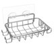 thumbnail image 1 of Punch-Free Wall-Mounted Soap Box – Bathroom Soap Drain Rack with Hook for Wash Basin Storage (Silver), 1 of 5
