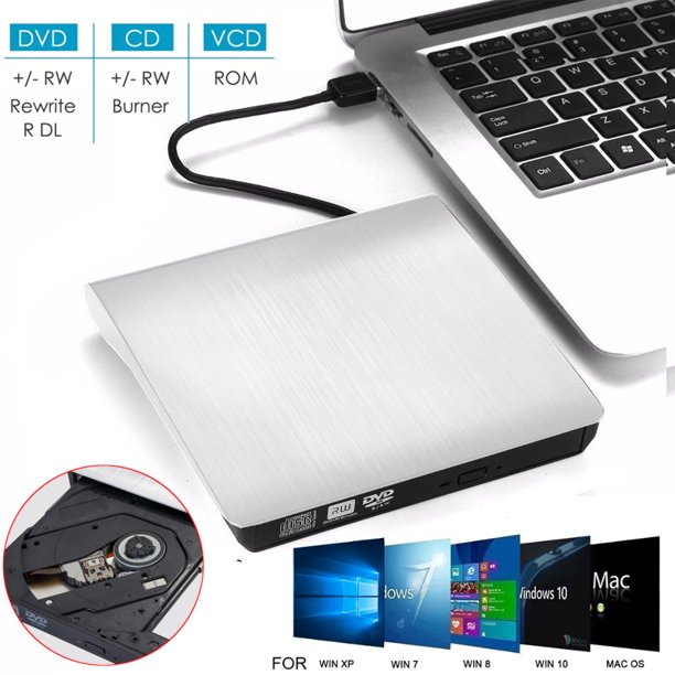 External CD Drive, USB 3.0 Portable CD/DVD +/RW Drive Slim DVD/CD ROM