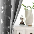 thumbnail image 2 of Full Black Grommet Blackout Curtain Panels Moon Stars Printed Window Curtains Thermal Insulated Drapes for Kids Boy Girls Bedroom Nursery Living Room Decor,1 Panel,  Gray 52"*84", 2 of 7