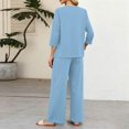 thumbnail image 5 of Lounge Sets for Women 2 Piece Sets 3/4 Sleeve Tops Wide Leg Pants Summer Spring Vacation Travel Outfits Fashion Clothing, 5 of 5