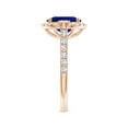 thumbnail image 3 of ANGARA Oval Lab Grown 2 Ct Blue Sapphire Halo Engagement Ring for Women in 14K Rose Gold (Size-9x7mm) | September Birthstone, Anniversary, Jewelry Gift for Women | Lab-Grown Blue Sapphire Ring, 3 of 8
