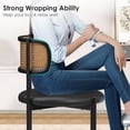 thumbnail image 6 of Farini Dining Chairs Set of 2, Upholstered PU Leather & Woven Rattan Side Chairs with Metal Legs for Kitchen, Dining Room, or Cafe, Black, 6 of 7