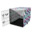 thumbnail image 3 of Exotic Dog Crate Cover, Abstract Tropical Foliage Pattern on Plain Backdrop, Easy to Use Pet Kennel Cover Small Dogs Puppies Kittens, 7 Sizes, Sea Blue Magenta, by Ambesonne, 3 of 6