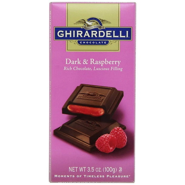 12 PACKS Ghirardelli Chocolate Bar, Dark & Raspberry, 3.5Ounce Bars