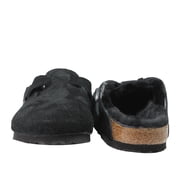 Birkenstock Boston Shearling Suede Black Unisex Slip-On Clog 0259881-0259883