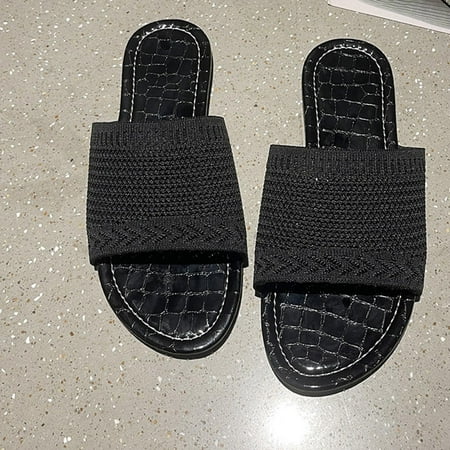 

Womens Open Toe Sandals non Slip- Beach Dressy Casual Sandals Black Size 9.5