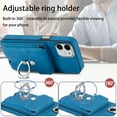 thumbnail image 6 of TECH CIRCLE Case for iPhone 11, [Built-in 2 Micro-SIM Card Slots] Slim Soft Shockproof Protective Cover with Ring Holder Stand + Card Holder Pocket + Eject Pin Holder - Blue, 6 of 8