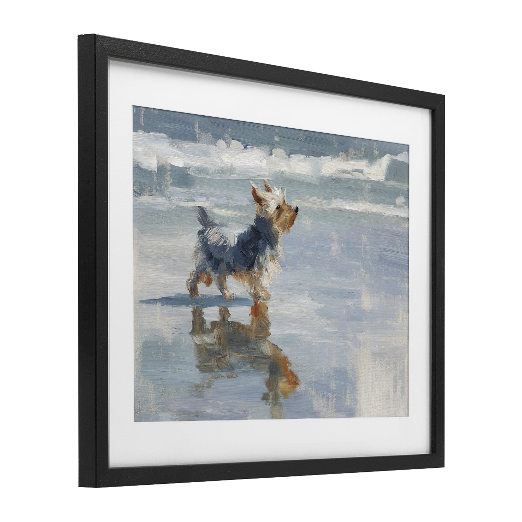 Stupell Industries Yorkie's Quiet Moment Black Framed Print Under Glass, design by Svetlana Aleynikova