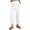 White-01, variant on Mitankcoo Women's Elastic Waist Pants with Pockets - Solid Color Relaxed Fit - Casual Comfort Long Trousers