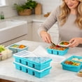 thumbnail image 4 of Lenkho Silicone Bento Lunch Box - 4-Compartment Divided Food Storage Containers with Lids - Stackable & Leak-Proof, BPA-Free - Perfect for Meal Prep, Fruits, Snacks and Fridge Organization, 4 of 5