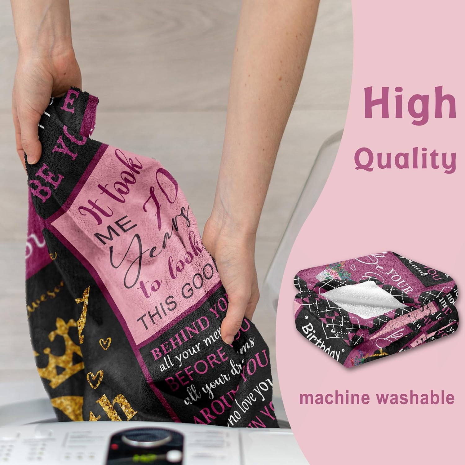 70th Birthday Gifts for Women, Gifts for 70 Year Old Woman, 70 Year Old Birthday Gifts for Women, Gifts for 70th Birthday Woman, Happy 70th Birthday Gifts for Women Throw Blanket 50"X60"