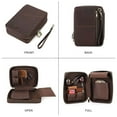 thumbnail image 2 of Hiram Full Grain Leather Travel Storage Organizer Box Pouch Case for 2 Pipes , passport and phone holder case, pipe case, 2 of 7