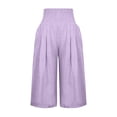 thumbnail image 5 of Axiiglly Plus Size Capris for Women Smocked Waist Relaxed Fit Stretch Pull On Capri Pants with Pockets 2026, L-5XL, 5 of 8