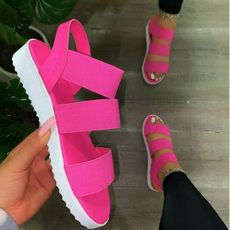 

IKemiter Women s Plat Sandals Women s Casual Platform Open Toe Wedge Sandals