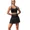 black, variant on Attraco Women 2 Pieces Tennis Skirt High Waisted Pleated Skirt Sets Seamless Colorblock Golf Outfits Top and Skirt